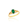14K Gold Synthetic Emerald Ring