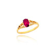 14K Gold Synthetic Ruby Ring