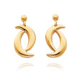 14K Double Moon Shape Dangle Earrings