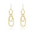 14K Triple Tier Oval Dangle Wire Earrings