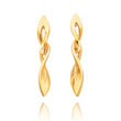 14K Polished Twisted Open Leaf Dangle Earrings