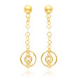 14K Gold Fancy Dangle Post Earrings