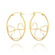 14K Oval Hoop With Open Hearts Earrings