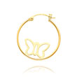 14K Hoop With Butterflies Earrings