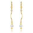 14K Gold  Aurore Boreale Crystal Bead Leverback Earrings