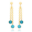 14K Gold  Blue Topaz Dangle Earrings