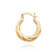 14K Polished Twisted Hollow Hoop Earrings