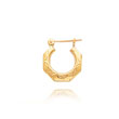 14K Polished Patterned Hollow Hoop Earrings