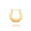 14K Polished Patterned Hoop Earrings