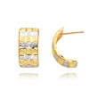 14K Gold & Rhodium 8mm Fancy Post Earrings