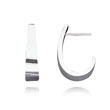 14K White Gold Polished J-Hoop Post Earrings