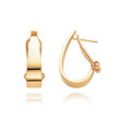 14K Gold Polished J-Hoop Omega Back Post Earrings