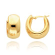 14K Gold Wide Puffed Hoop Earrings
