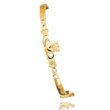 14K Gold 4mm Diamond-Cut Claddagh Hinged Bangle Bracelet