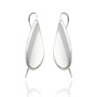 14K White Gold Curved Tear Drop Wire Earrings