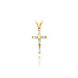 14K Gold Aquamarine Cross Baby Necklace