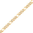10K Gold Hand Polished 8 Inch Figaro Chain Bracelet