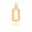 14K Gold Large Diamond-Cut Number 0 Charm