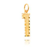 14K Gold Large Diamond-Cut Number 1 Charm