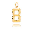 14K Gold Large Diamond-Cut Number 8 Charm