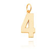 14K Gold Large Polished Number 4 Charm
