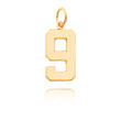14K Gold Large Polished Number 9 Charm