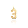 14K Gold Medium Satin Number 3 Charm