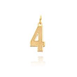 14K Gold Medium Satin Number 4 Charm