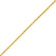 14K Gold 1.4mm Solid Diamond-Cut Machine-Made With Lobster Clasp Rope Bracelet