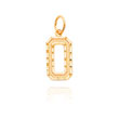 14K Gold Medium Diamond-Cut Number 0 Charm