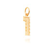 14K Gold Medium Diamond-Cut Number 1 Charm