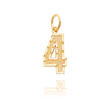 14K Gold Medium Diamond-Cut Number 4 Charm