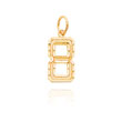 14K Gold Medium Diamond-Cut Number 8 Charm