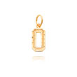 14K Gold Small Diamond-Cut Number 0 Charm