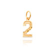 14K Gold Small Diamond-Cut Number 2 Charm