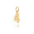 14K Gold Small Diamond-Cut Number 4 Charm