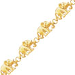 14K Gold Diamond-Cut Large Marching Elephants Bracelet