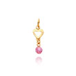 14K Gold Pink CZ Heart Necklace