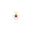 14K Gold 3mm Amethyst Heart Birthstone Necklace