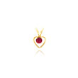 14K 3mm Rhodalite Garnet Heart Birthstone Necklace