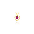 14K Gold 3mm Ruby Heart Birthstone Necklace