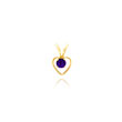 14K Gold 3mm Sapphire Heart Birthstone Necklace