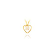 14K Gold 3mm Opal Heart Necklace