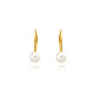 14K Gold Leverback 4.5mm Cultured Pearl Earrings