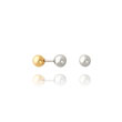 14K Two-Tone Gold Reversible 5mm Ball Screw Earrings