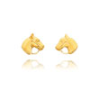 14K Gold Horse Head Earrings