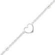 Sterling Silver Dangling Heart Anklet