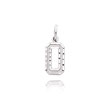 14K  White Gold Small Diamond-Cut Number 0 Charm