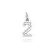 14K White Gold Small Diamond-Cut Number 2 Charm