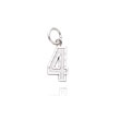 14K White Gold Small Diamond-Cut Number 4 Charm